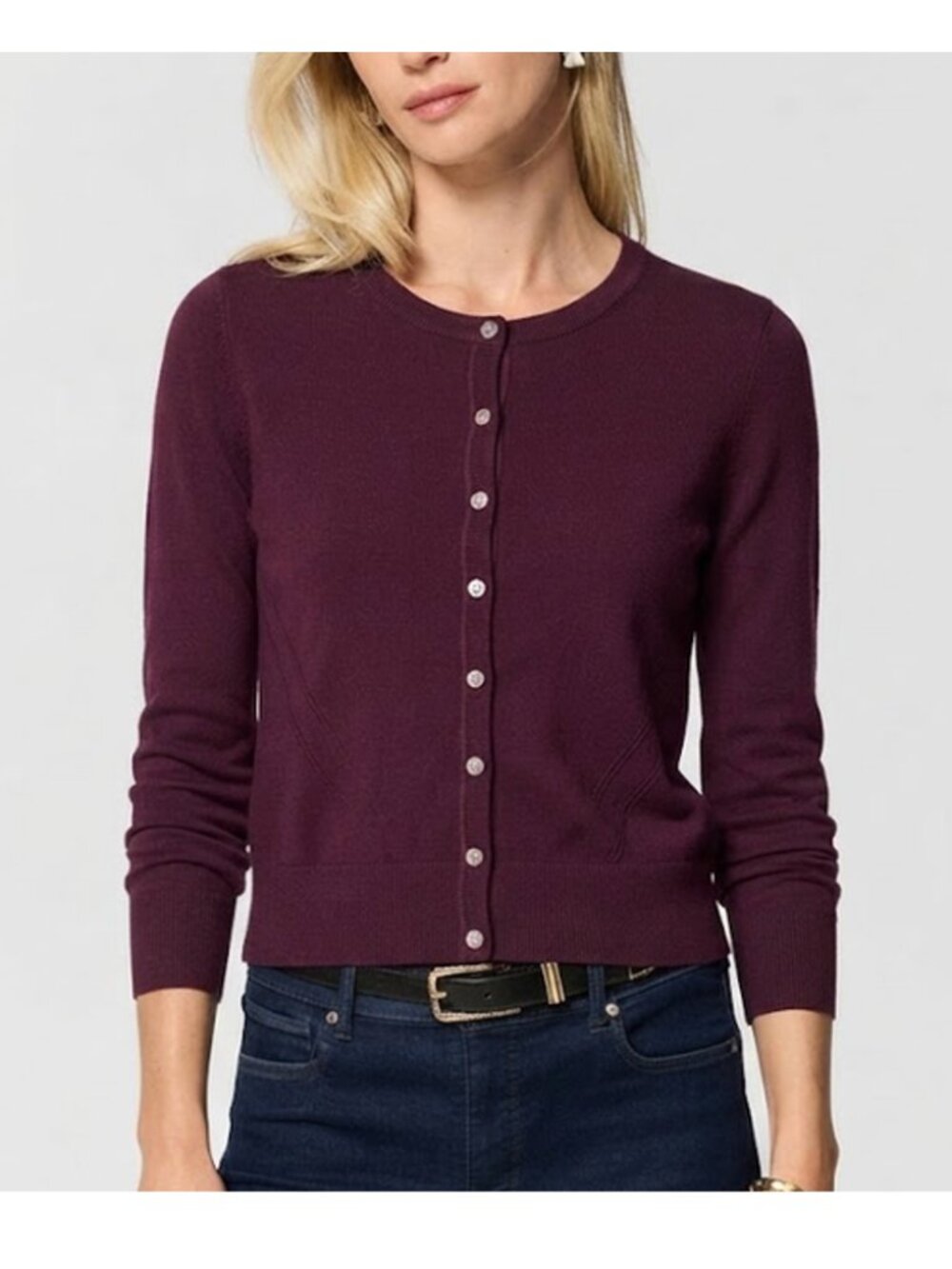 NWT White House Black Market/WHBM Deep Burgundy/Wine Cardigan Small